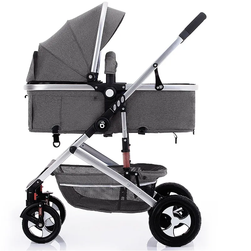 Al 2Rubber Gray Многофункциональная Регулируемая легкая Роскошная детская коляска 3 в 1, складная переносная коляска для мамы, розовая коляска для путешествий - Цвет: Al 2Rubber Gray