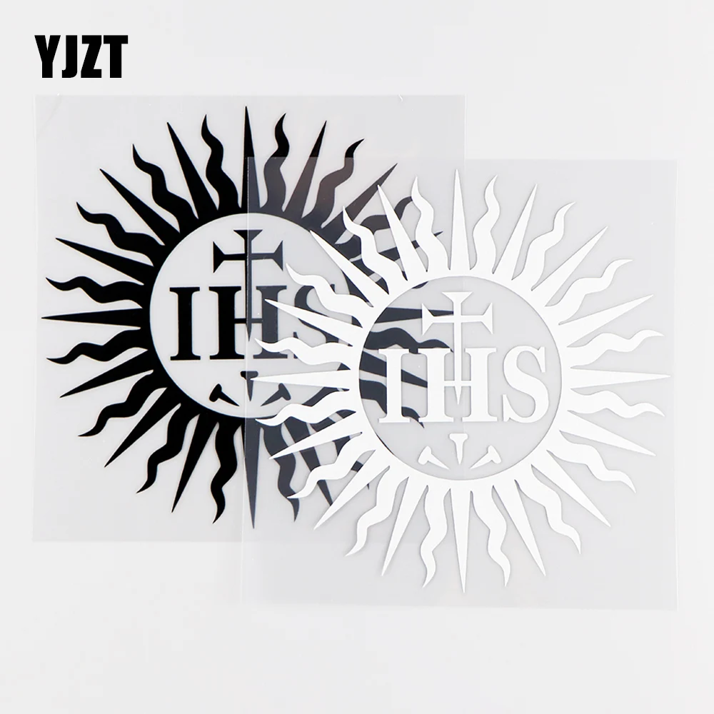 Наклейка на автомобиль забавное солнце YJZT 14x14 см католические заказы виниловые