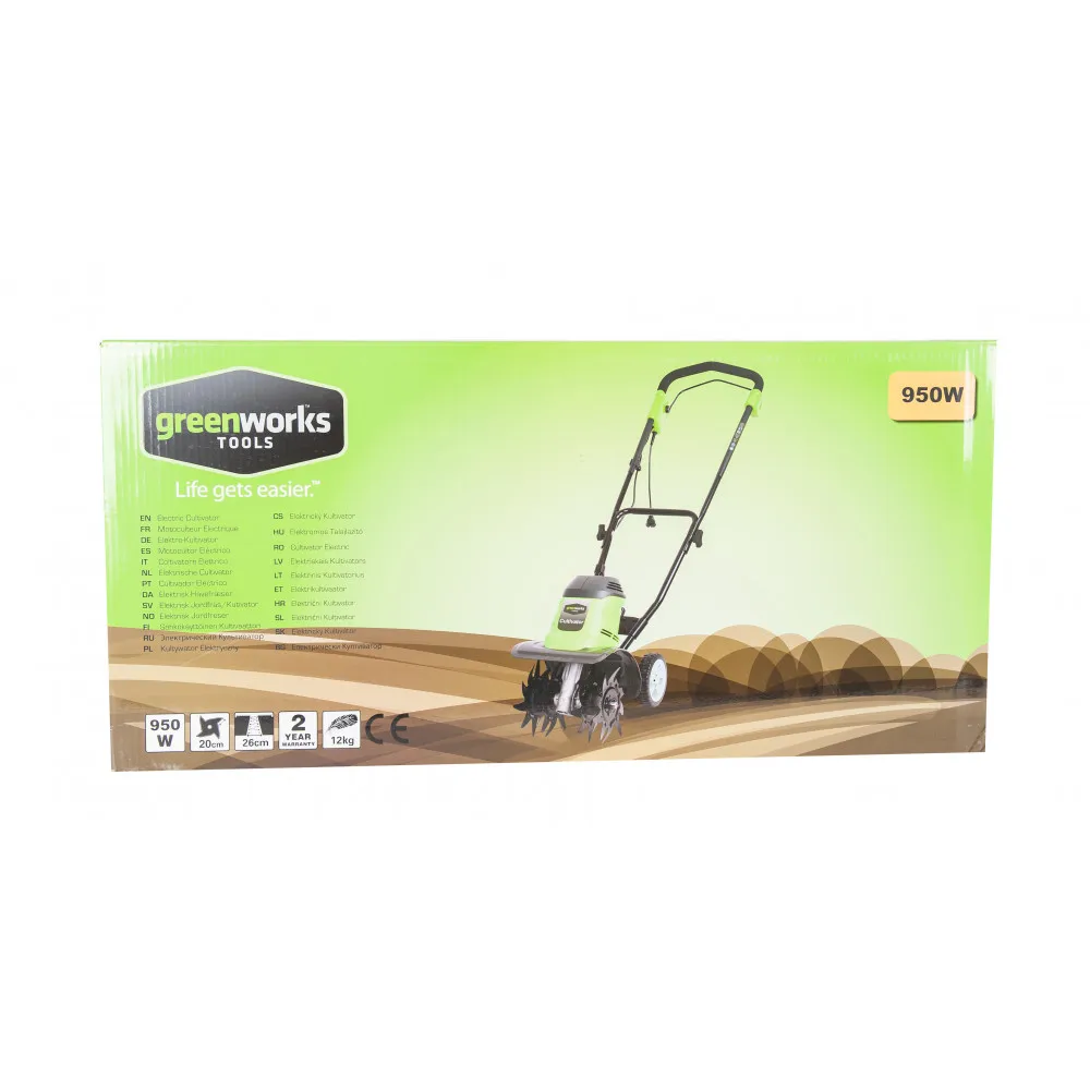 Культиватор элекстрический Greenworks GTL9526 950W|Культиваторы| |