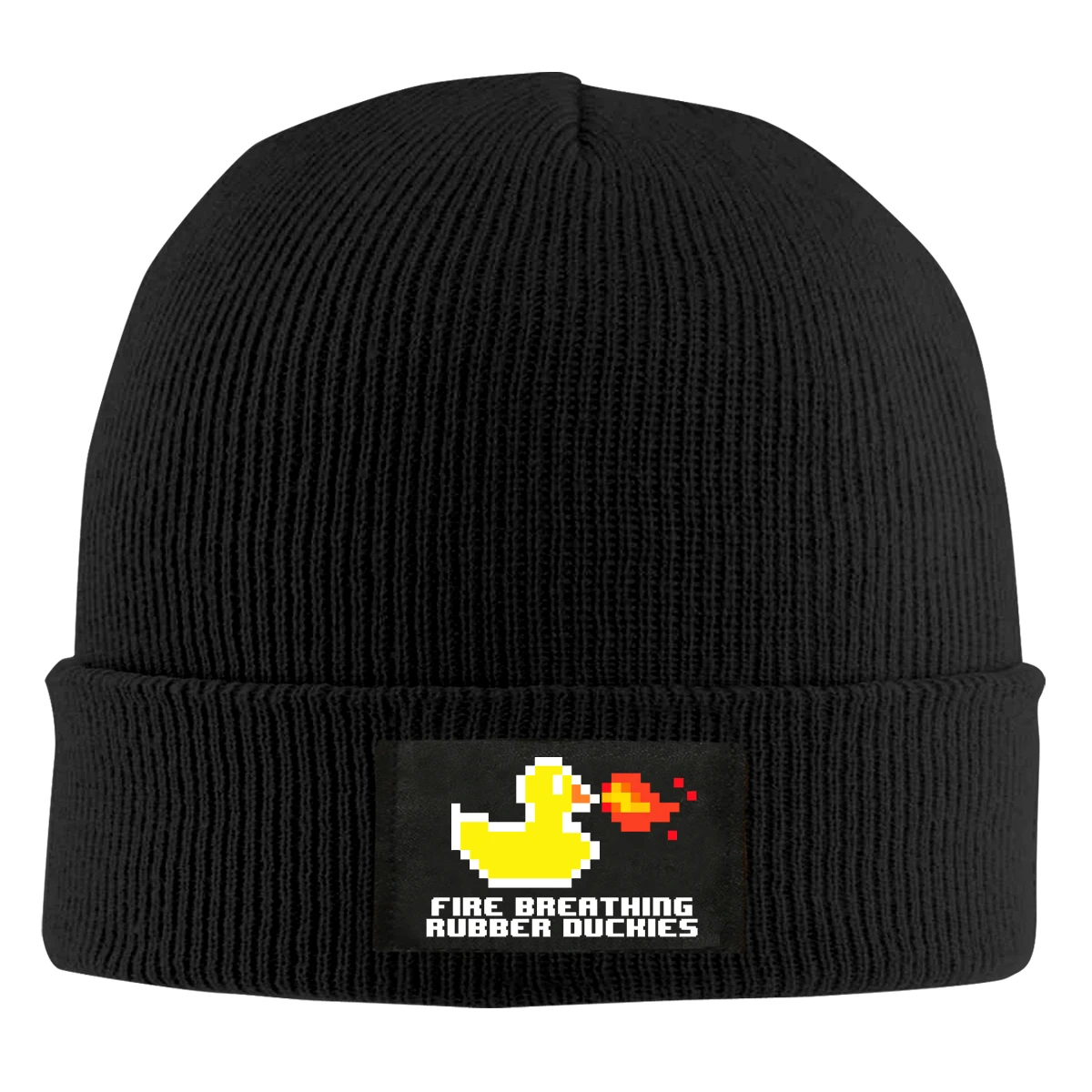 

Fire Breathing Rubber Duckies Beanie Hats For Men Women With Designs Winter Slouchy Knit Skull Cap