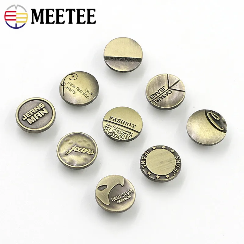 Meetee 17 мм металлическая Мужская и женская джинсовая пуговица для куртки украшение
