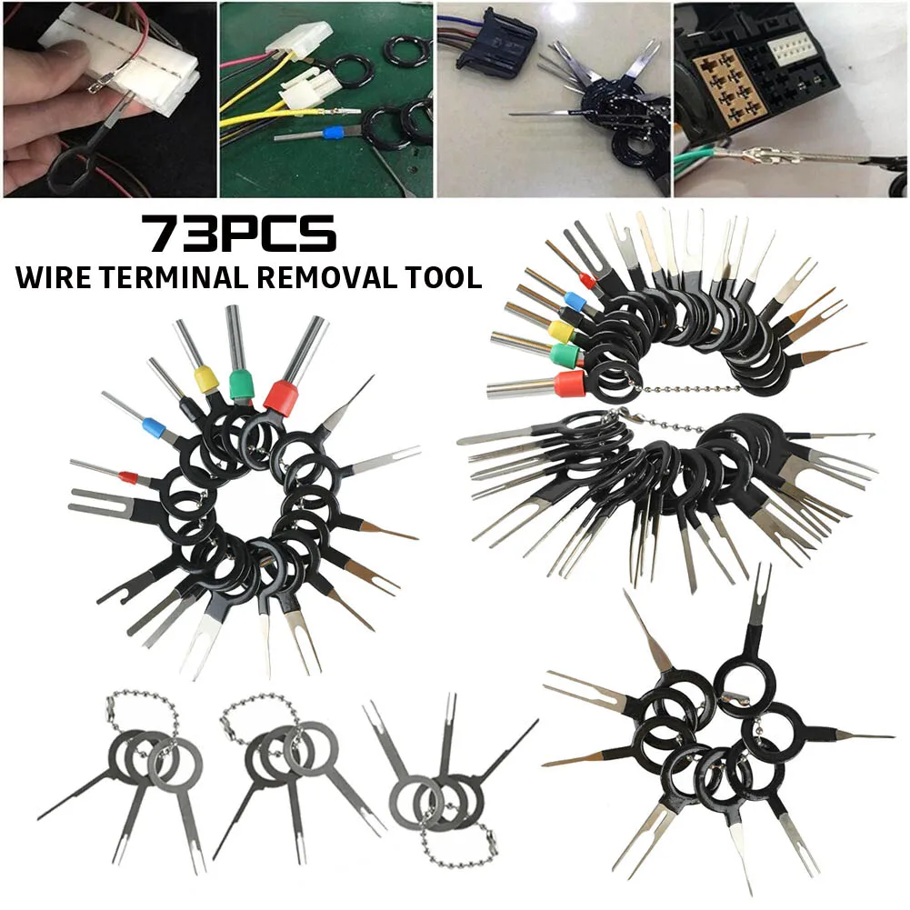 

73Pcs Wire Terminal Removal Tool Car Electrical Wiring Crimp Connector Pin Kit Car Accessories Repairing Tools