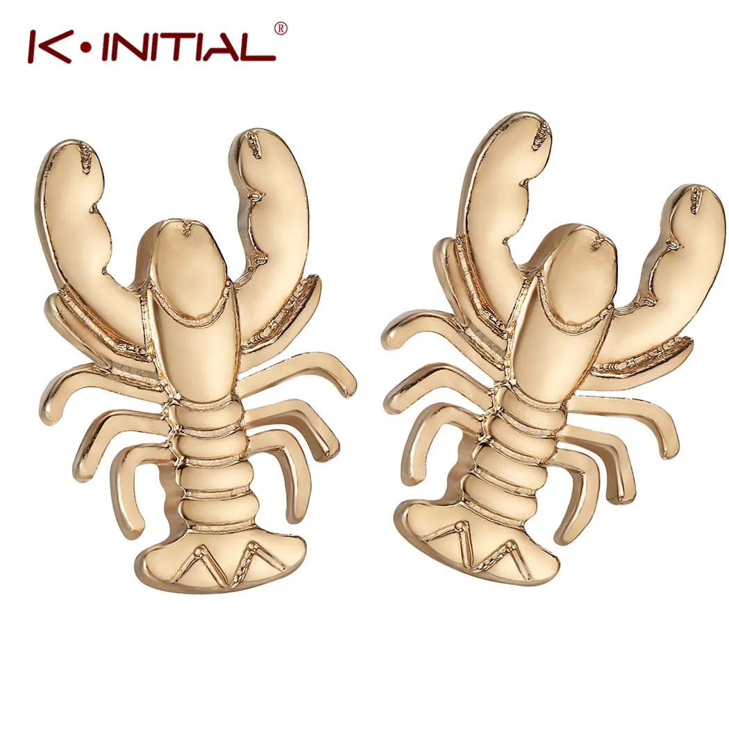 Женские и детские серьги гвоздики Kinitial винтажные пляжные в виде лобстеров океана