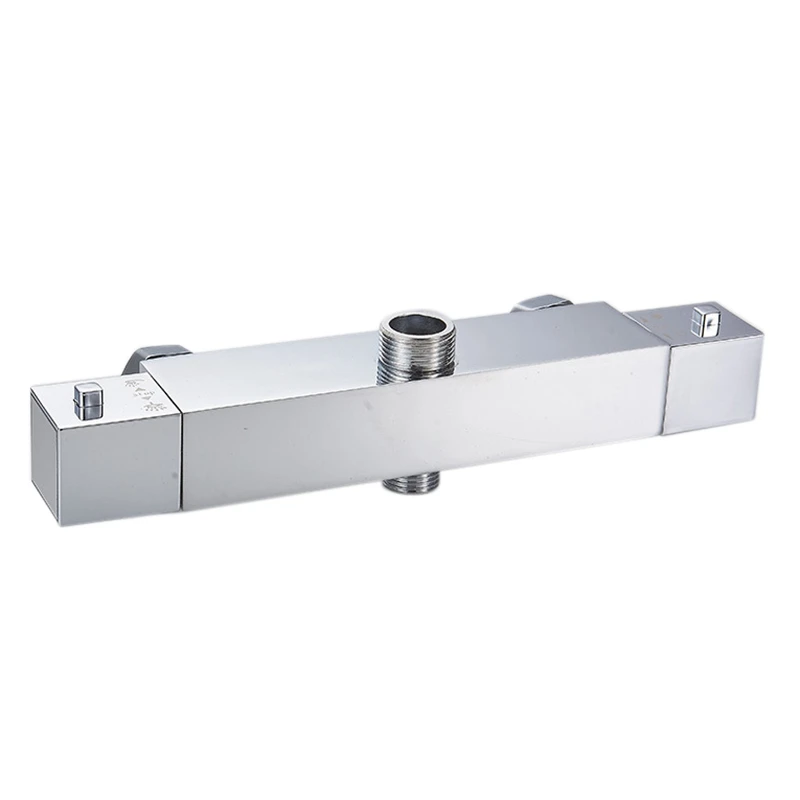 Квадратный хромированный Термостатический смеситель для душа латунный клапан