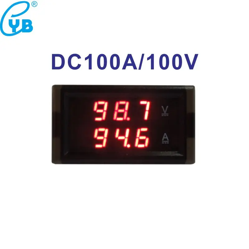 DC 0-100A светодиодный цифровой зал трансформатор ct DC Вольтметр Амперметр постоянного тока 100V Напряжение измеритель величины тока Amperemetre Вольт Ампер Панель метр
