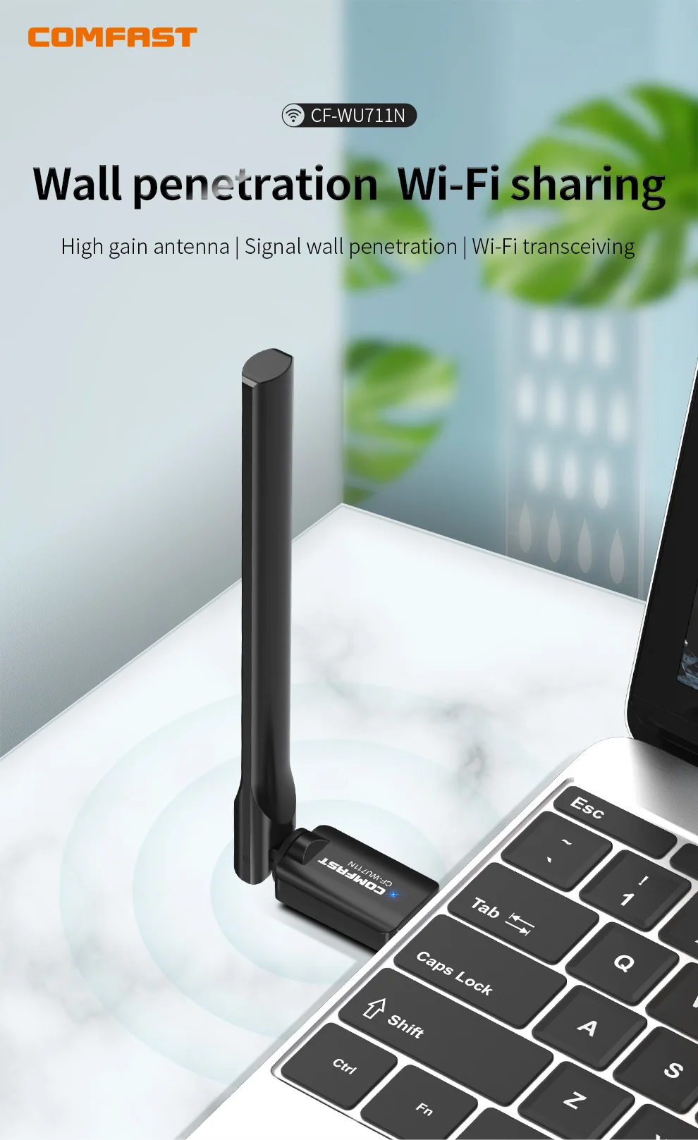 USB Wi-Fi адаптер 150 Мбит/с Беспроводной сетевая карта 2 0 MT7601U усиленной антенны для