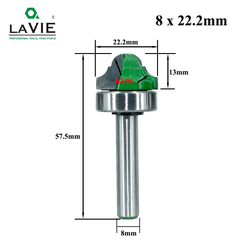 Лавие 1 шт. 8 мм хвостовик подшипника двойной Roman Ogee фреза для отделки кромки бит