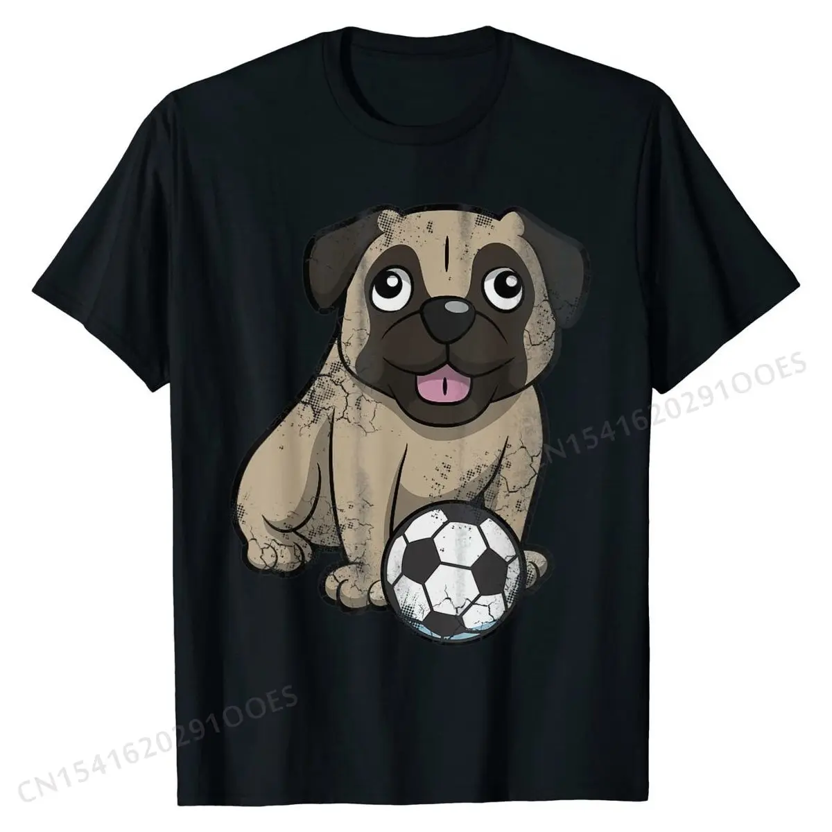Camiseta de algodón para hombre, camisa de fútbol con diseño de perro, Pug, jugador de equipo deportivo, mamá, papá, Hip hop