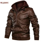 Новинка, мужские кожаные куртки WJJDFC, осенняя Повседневная мотоциклетная куртка из искусственной кожи, байкерские кожаные пальто, брендовая одежда, кожаная куртка на зиму