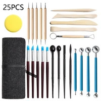 25pcs clay sculpting tools polymer clay tools ball stylus dotting tool modeling clay set with a storage bag professional for diy