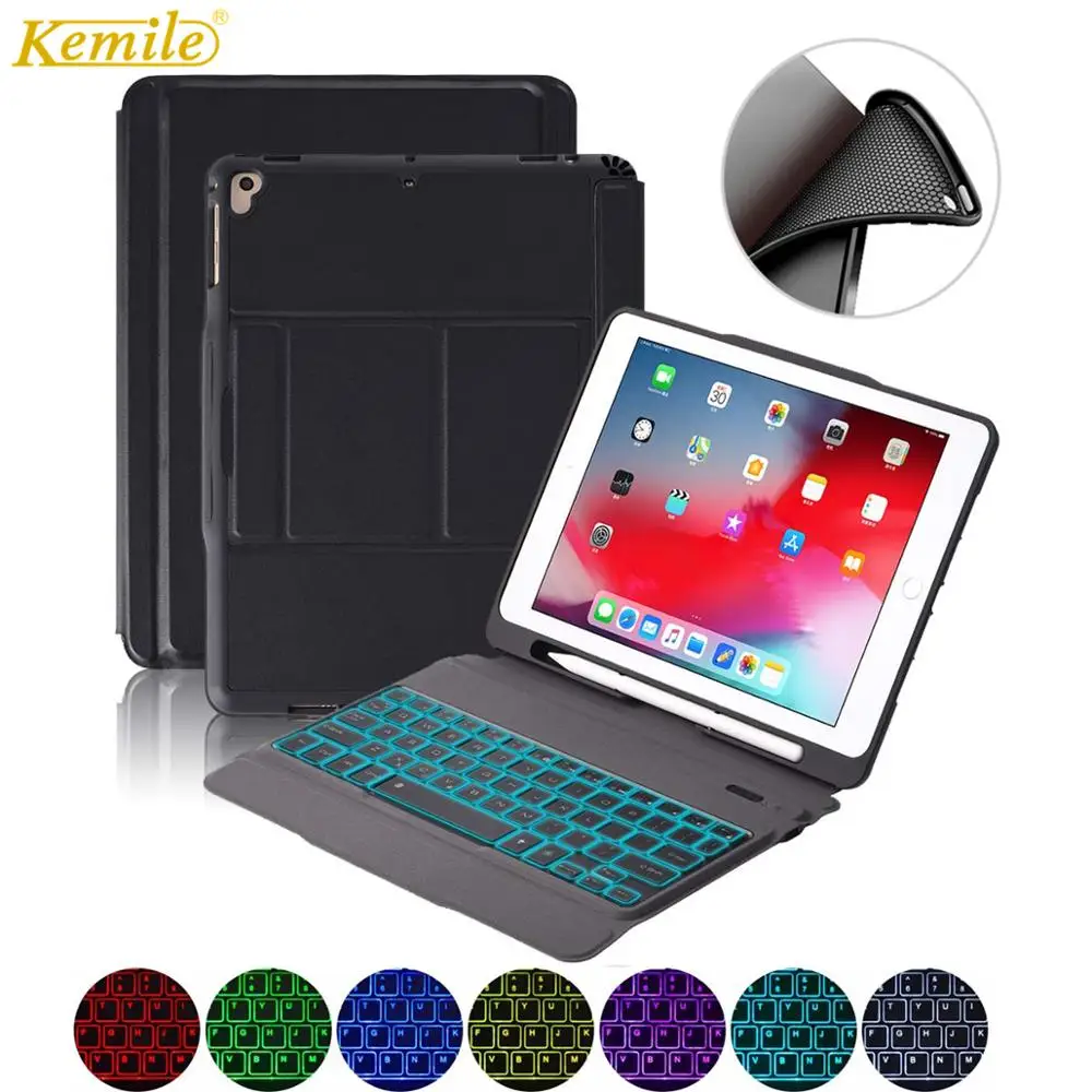 Клавиатура с подсветкой ТПУ чехол для iPad 6th 2018 9 7 Чехол W Карандаш Держатель