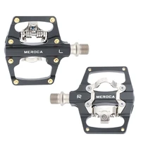 mtb flat pedal spding self locking pedals du bearing mountain bike dual platform pedals clipless pedal for shiman looking keor