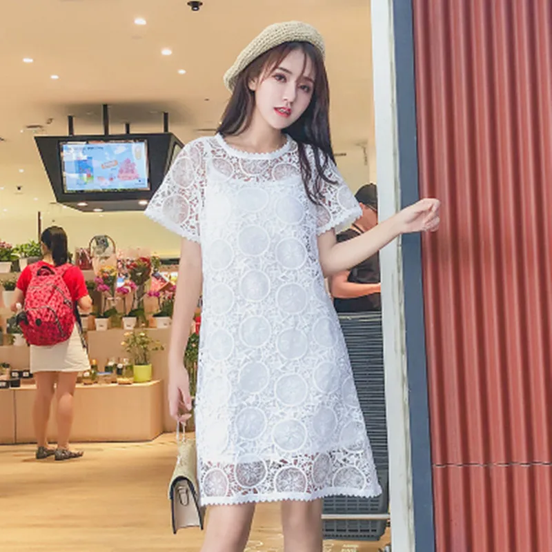 

Женское платье-трапеция с вышивкой, летнее ажурное платье с вышивкой, 2021