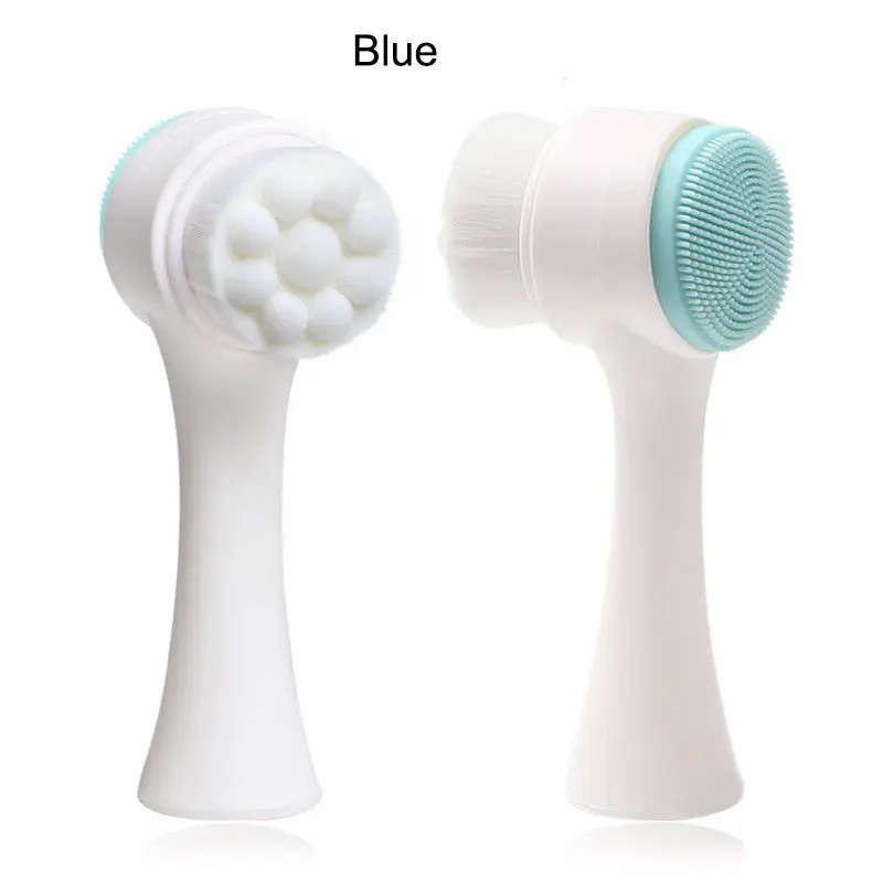 Двухсторонняя силиконовая щётка для очищения лица Портативный Размеры 3D чистка