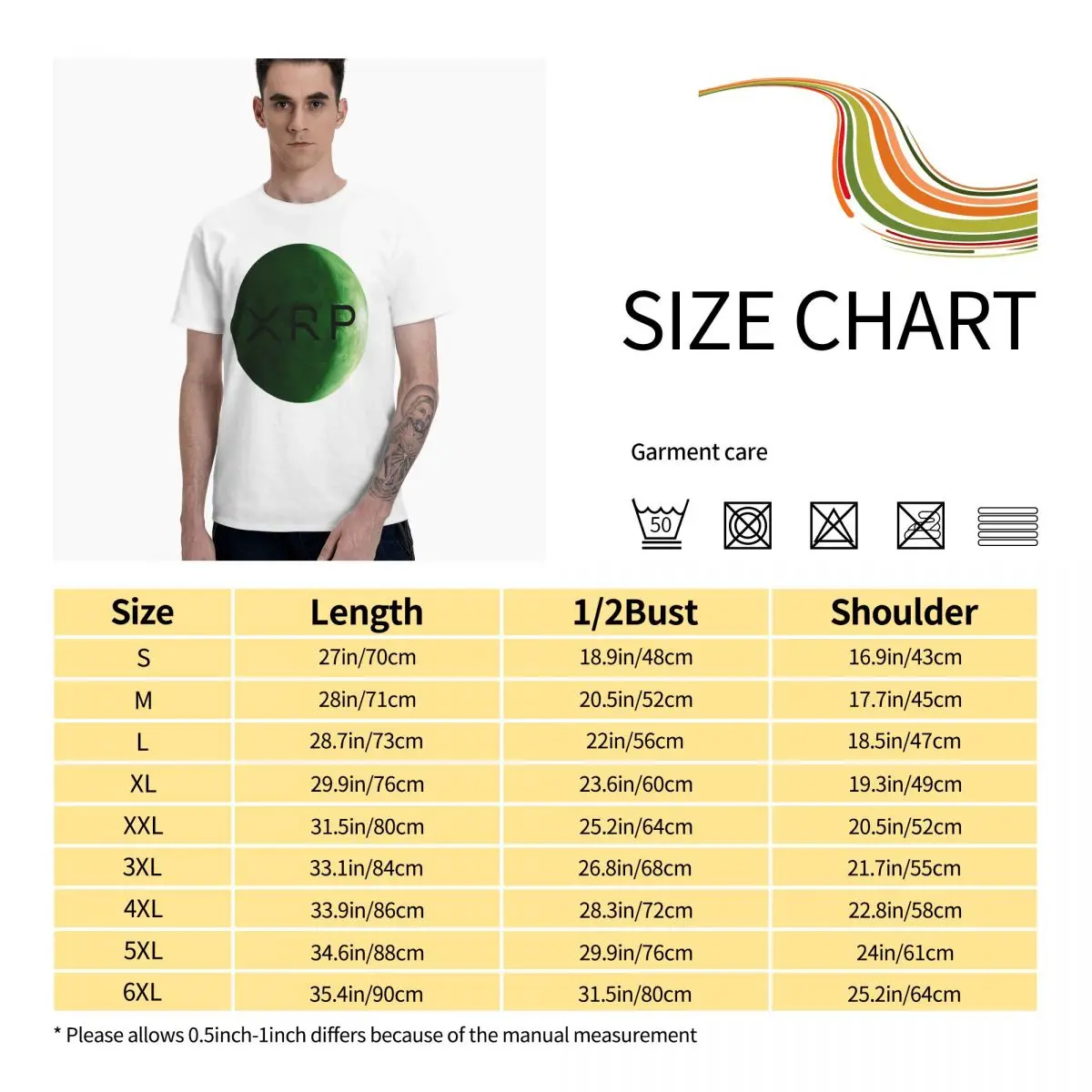 

XRP, Ripple Green Moon Tshirt Graphic Tee Men's Basic Short Sleeve T-Shirt Funny Tops