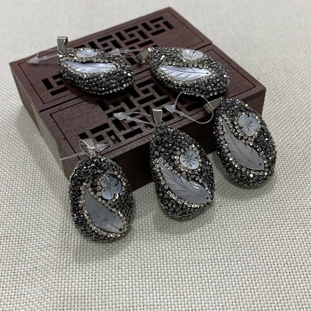 

Ожерелье с подвеской в виде ракушки, инкрустированные бриллиантами овальной формы для изготовления ювелирных изделий своими руками, Подве...