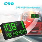 GPS Автомобильный спидометр C90 DC5V универсальный дисплей hud GPS вспомогательный инструмент с сигнализацией превышения скорости время вождения цифровой