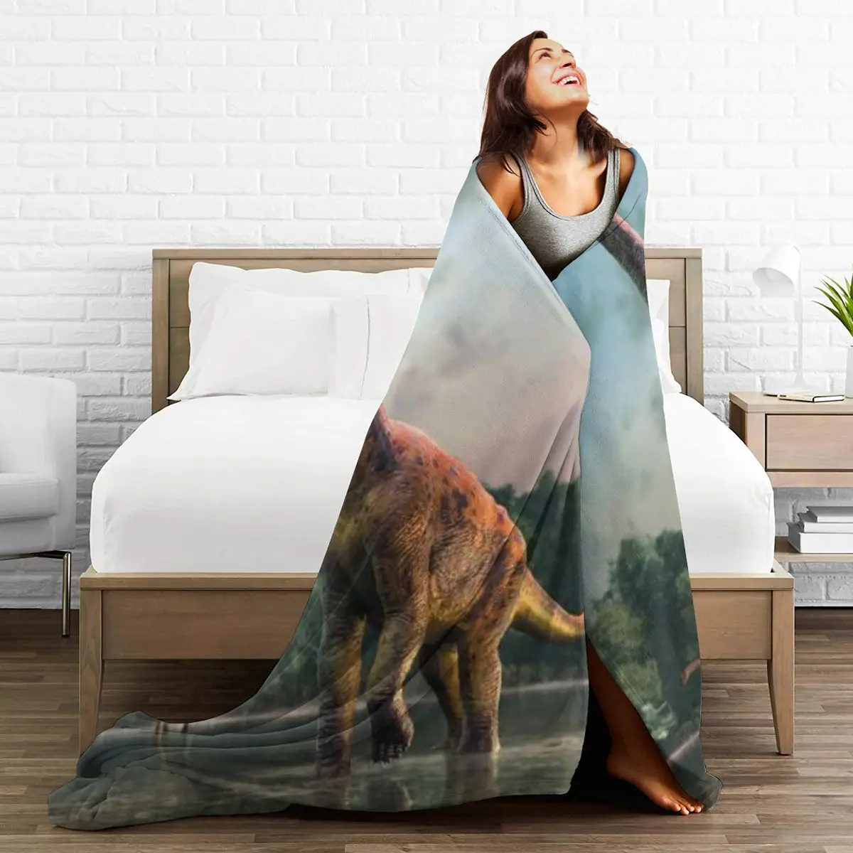 

The dinosaur 3D Cartoon Sherpa Blanket Warm Super Soft Flannel Office Nap Bedspread Sofa Bedding Plush Quilt Plaids 295767121