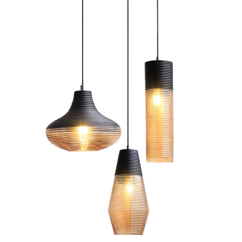 

2020 Vintage LED Pendant Lights Light Fixture Glass Living Room Bedroom Hanglamp Loft Industrial Home Decor Kitchen Modern Art