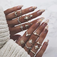 jewdy vintage gold star moon rings set for women boho opal crystal midi finger statement ring 2020 bohemian jewelry diy gift