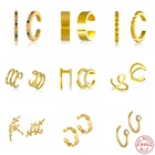 Aide 925 стерлингового серебра двойной круг для ушей, для женщин, красочные Очаровательная циркониевый зажим на серьги не пирсинг ювелирные украшения