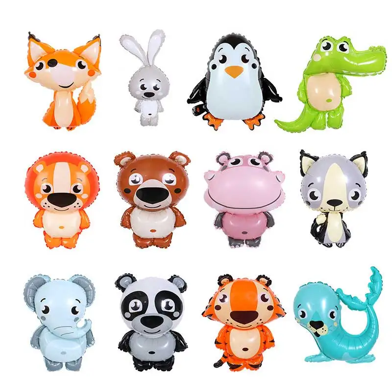 

50PC Cartoon Animal Balloon Fox Rabbit Bear Tiger Aluminum Foil Balloons Birthday Party Decorations kids Toys globos Supplies