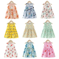 new summer cotton dresses kids baby girls sleeveless flower print dress floral a line dress dresses for girls princess dress