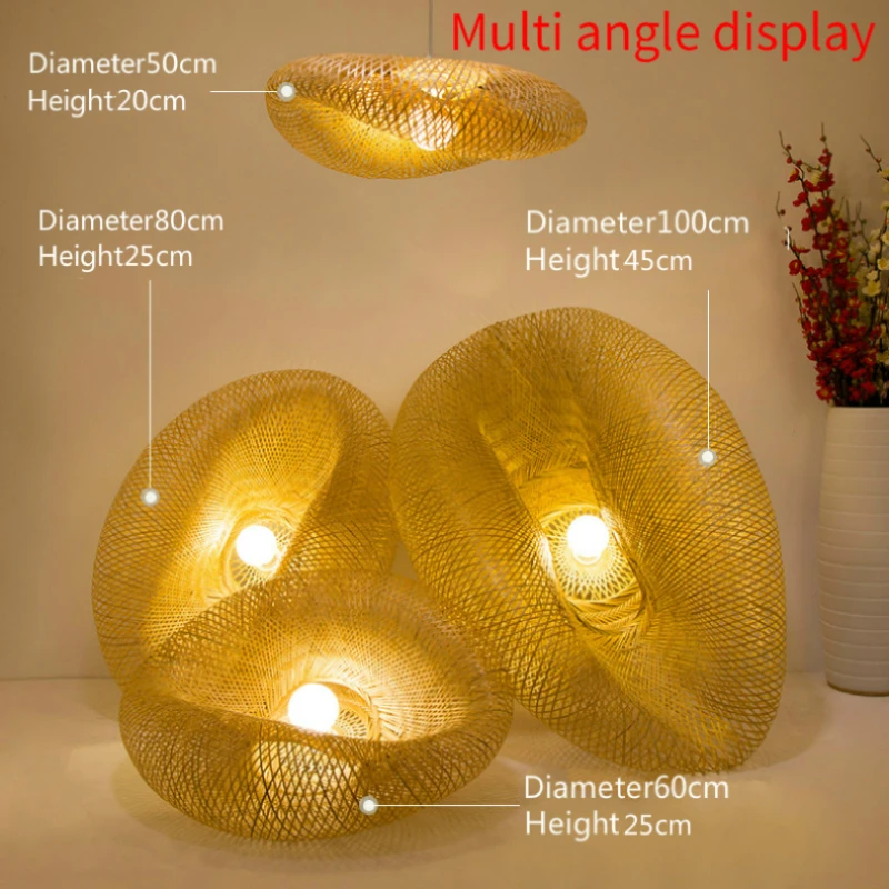 Японский простой бамбука для плетения колье с кулоном светильник s кафе бар