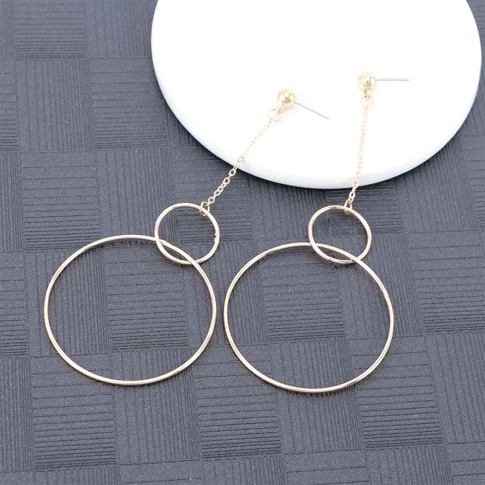 1 пара модные женские серьги для девушек большие круглые гладкие геометрические