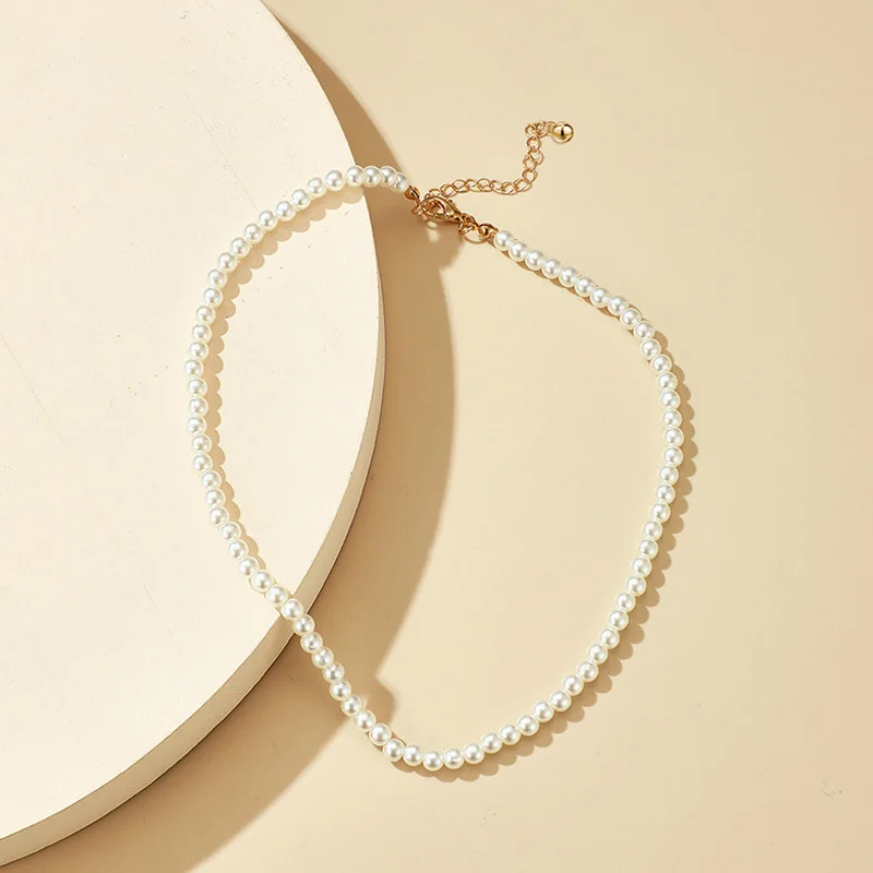 

Women Fashion Vintage Pearl Necklace Party Necklace Elegant Chain Retro Accessories All Match Necklace Streetstyle Necklace