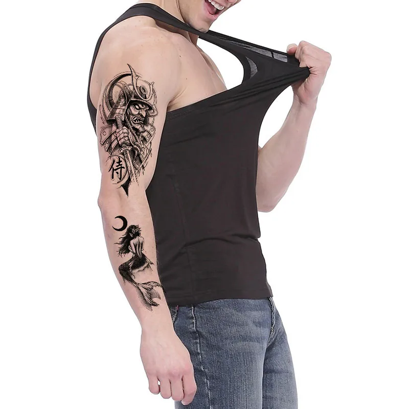 Временная татуировка в модном стиле поддельный эскиз наклейка для макияжа