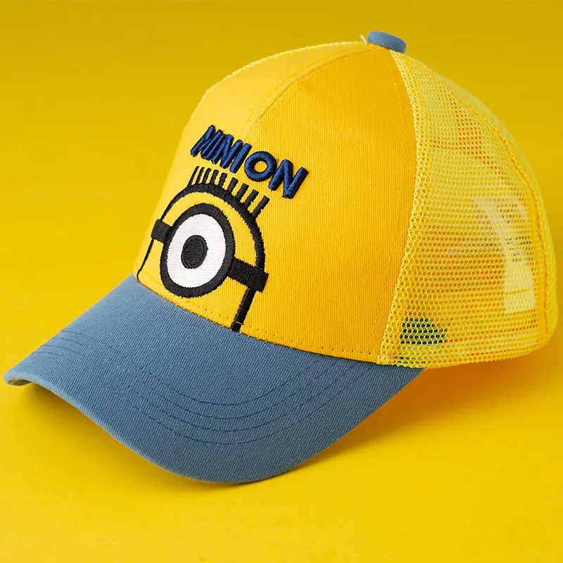 Детские шапки с миньонами для мальчиков блестящие симпатичные бейсболки весны и