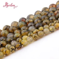 natural cracked yellow agates smooth round 6810mm stone beads spacer for diy necklace bracelets jewelry making strand 15