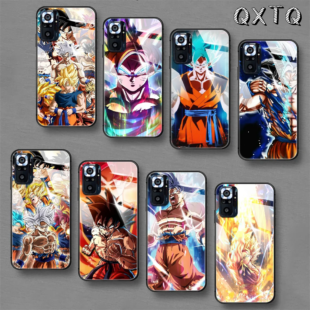 

Goku-Anime-Dragons Tempered Glass Smart Phone Case For Xiaomi Redmi Note 7 8 9 10 K 30 40 S A C T 5G Pro Cover Cell Black Cover