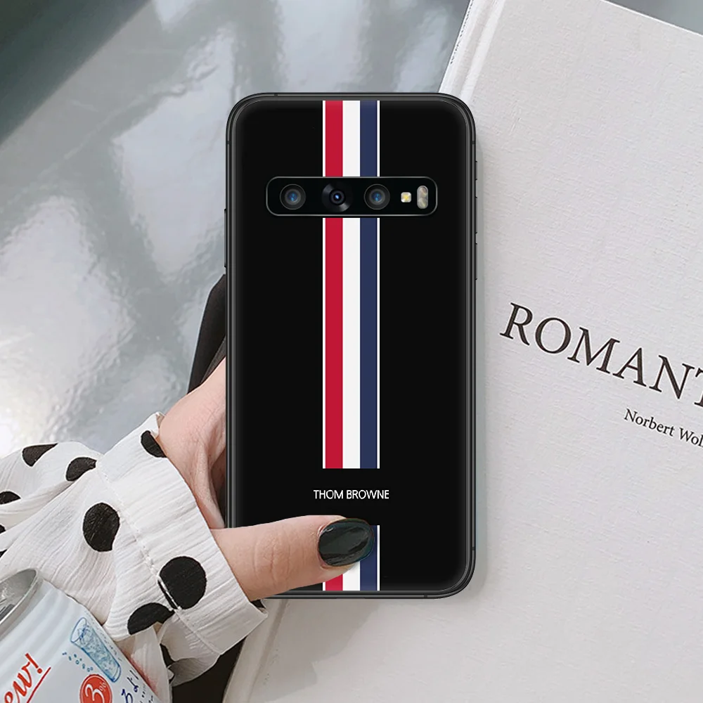 

Thom Luxury Fashion Brand Brown Phone Case For Samsung Galaxy Note S 8 9 10 20 Plus E Lite Uitra Black black Cell Fashion