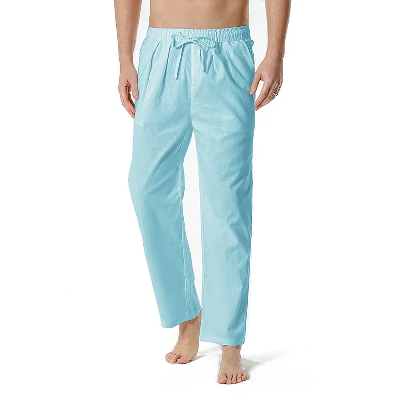 

New Pants Large Size Summer Men's Casual Sports Cotton Linen Pant Jogger Trousers Male Breathable Loose Pants Men Streetwear