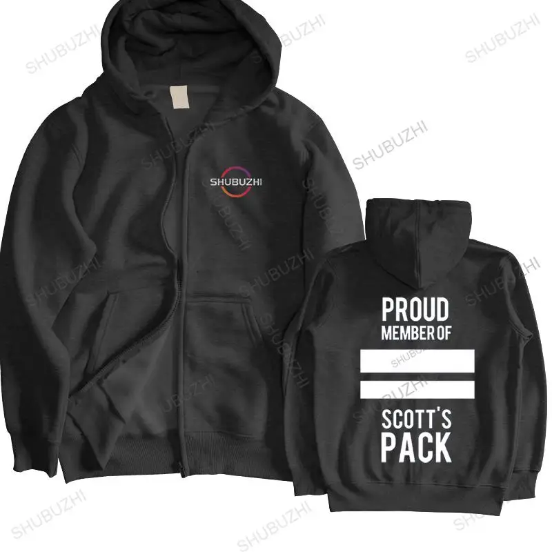 

PROUD MEMBER OF SCOTT'S PACK hoody Men sweatshirtn Wolf zipper Fashion autumn warm coat Letter Printed hoody Top Clothing