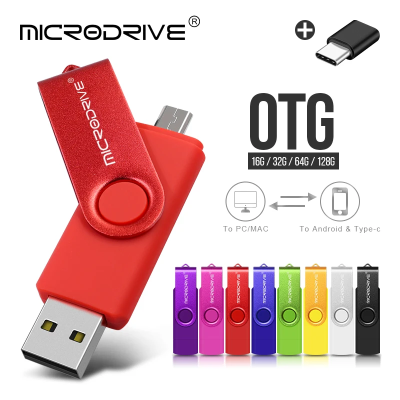 Горячая Распродажа 3 в 1 OTG USB флэш-накопитель Тип C флеш-накопитель 64 ГБ 32