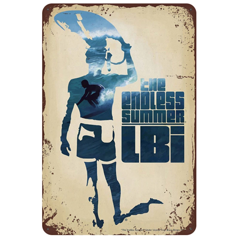 

Summer Beach Metal Plate Vintage Tin Wall Sign Beach Decor for Beach bar House Seaside Decoration Plates