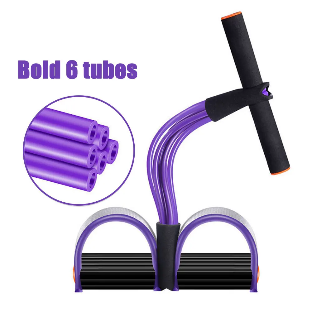 

NEW Sit-up Aid Enhanced Six-tube Tension Rope Multifunctional Yoga Pull Rope Pedal Rally Weight Loss Gym HomeFitness Equipment