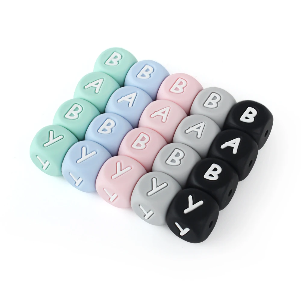 10 шт. силиконовые буквы английские бусины 12 мм без БФА Алфавит детский