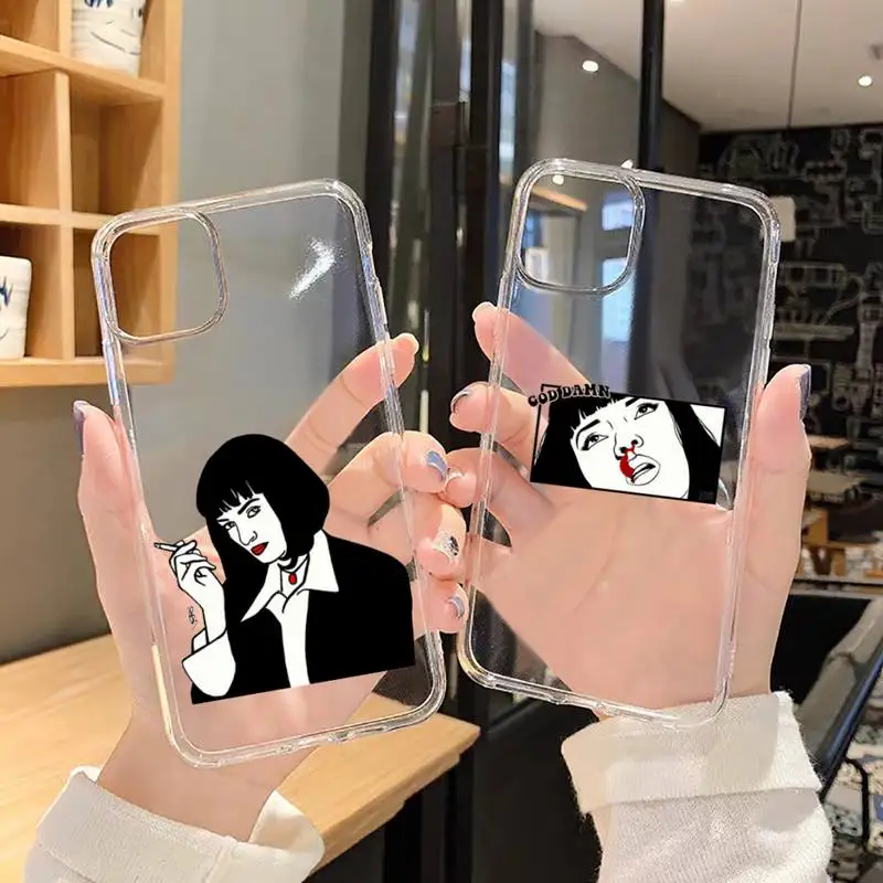 

Pulp Fiction Movie Cartoon Phone Case Transparent soft For iphone 12 11 13 7 8 6 s plus x xs xr pro max mini
