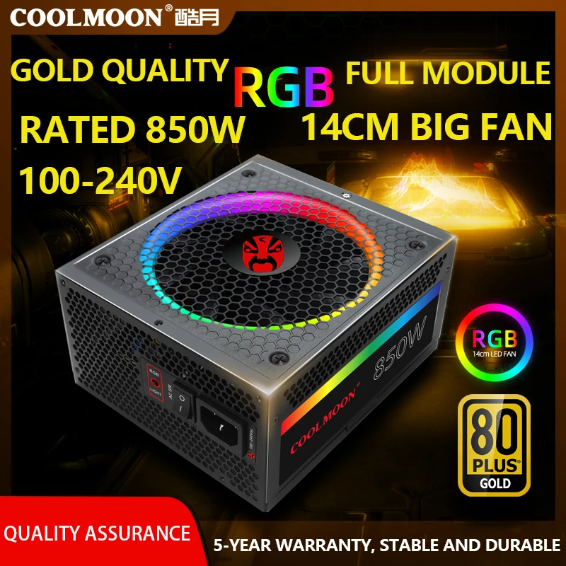 Блок питания для ПК 850 Вт 80plus ATX 12 в активный PFC 100 240 90% эффективный компьютерный