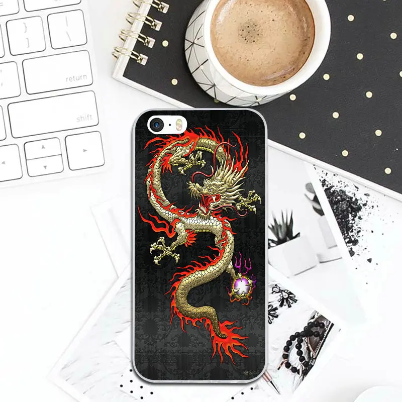 Oriental Chinese Dragon For iPhone 7 7Plus 6 6S 6Plus 5 5S SE 5C 4 4S 8 8Plus X XR XS Max Soft TPU Silicone Mobile Phone Cases | Мобильные