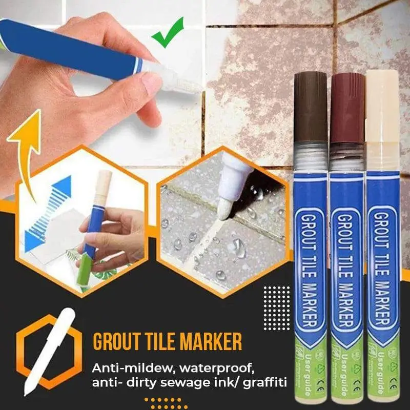 

Waterproof Tile Gap Repair Color Pen White Tile Refill Grout Pen Mouldproof Filling Agents Wall Porcelain Bathroom Paint Cleaner
