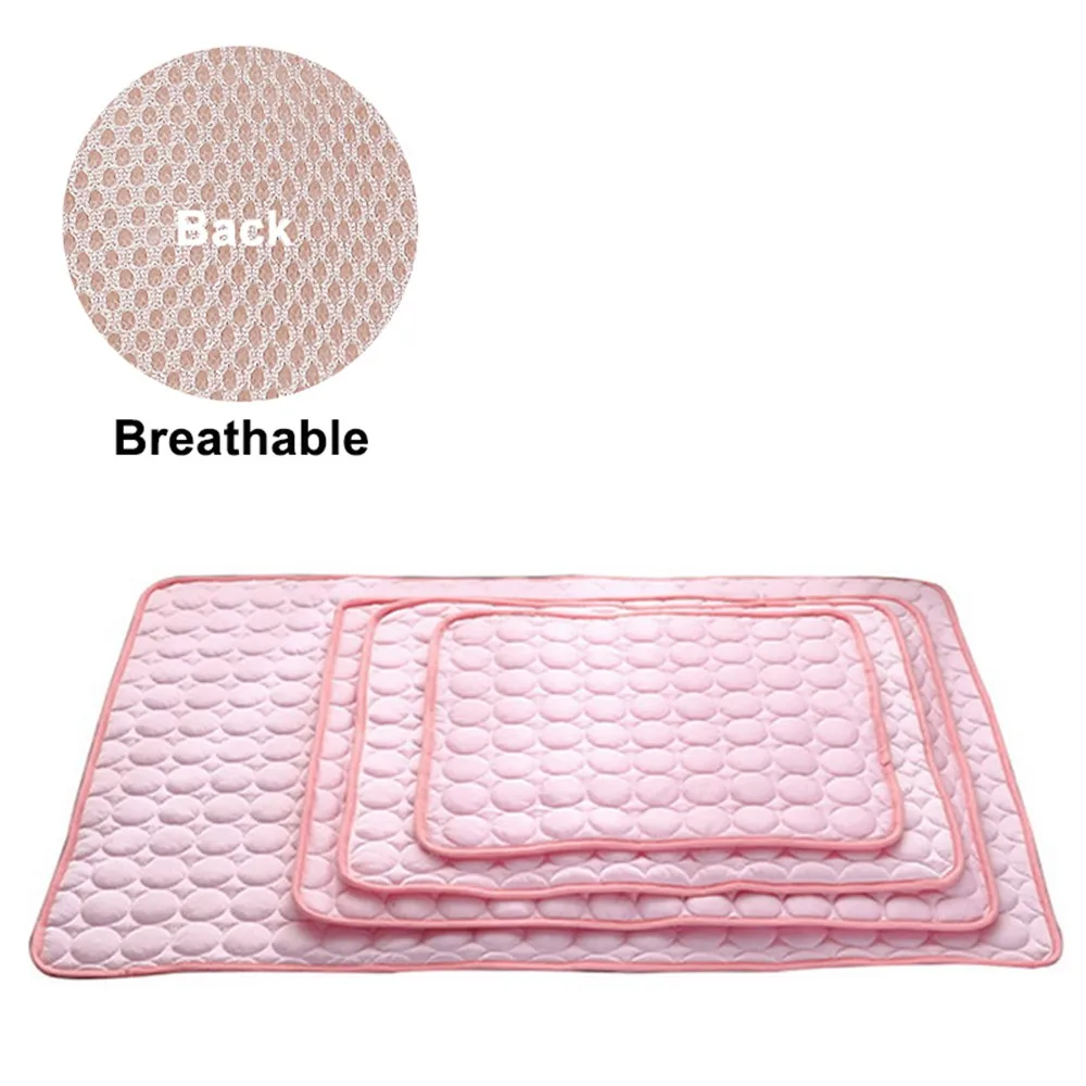 mesh cloth pink Коврик для собак охлаждающий летние с мягкой подкладкой коврик для собак одеяло для кошек диван дышащая кровать для собак летняя моющаяся для маленьких средних и больших собак Автомобиль - Цвет: mesh cloth pink