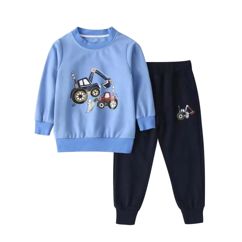 

2 шт., детский хлопковый свитер с длинным рукавом и круглым вырезом