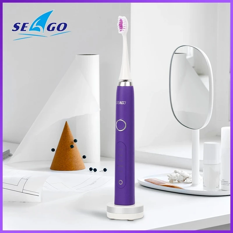 

Зубная щетка Seago аккумуляторная, для взрослых, с 3 насадками, 986