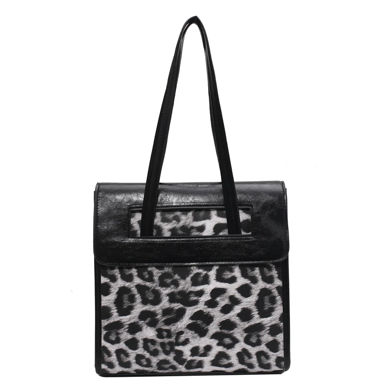 

Women's Shoulder Bag Leopard Print Large Capacity Luxury Leather Splicing Handbags Wholesale 2021 New Fashion Female Trend Bags