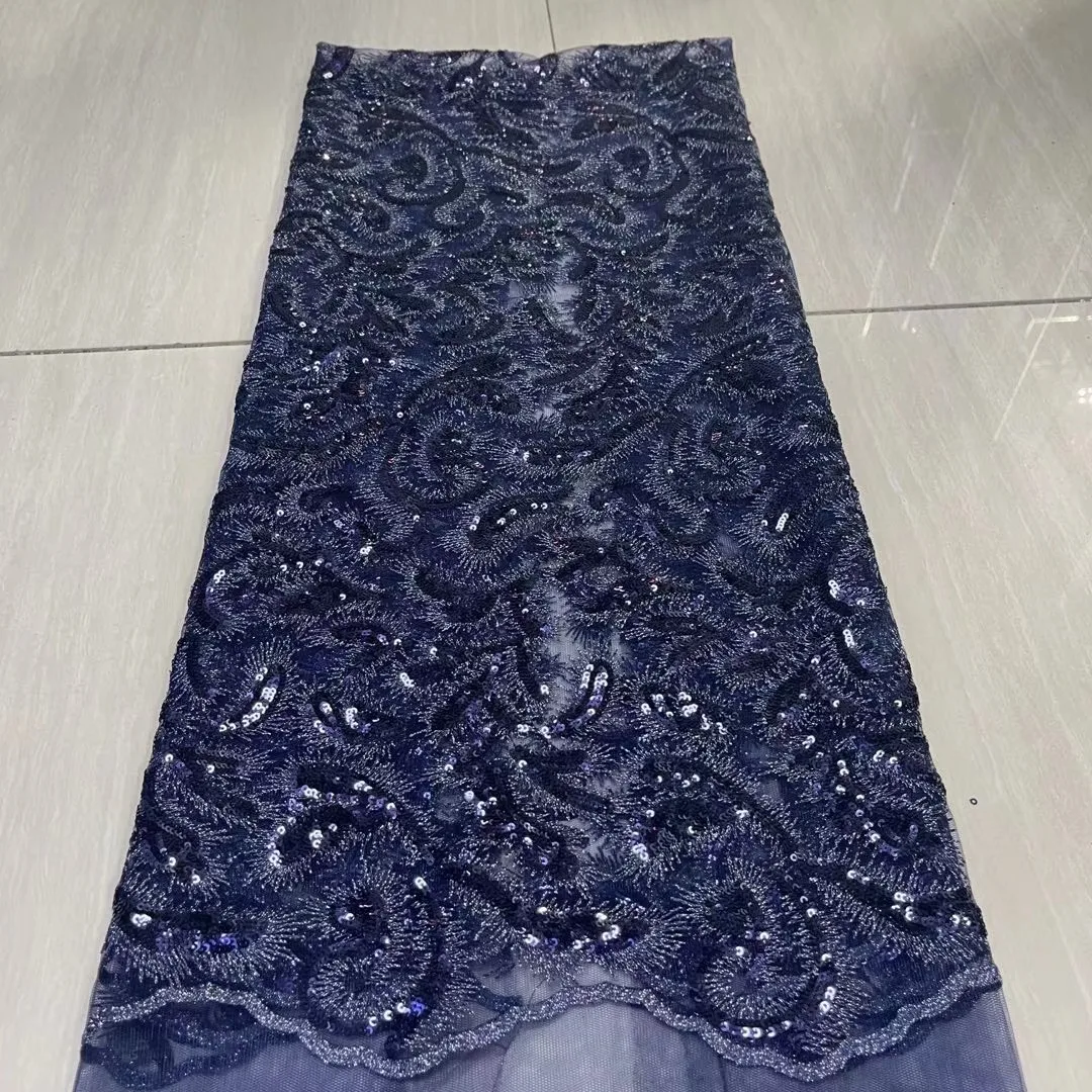 

Нигерийские африканские кружевные ткани с блестками 2021 Высококачественный кружевной материал французский Тюль кружевная ткань для шитья ...